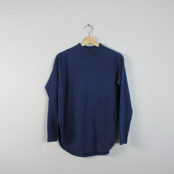 Club Monaco 100% Cashmere Pullover Sweater Womens XS Blue Long Sleeve Casual 204 - Picture 1 of 8